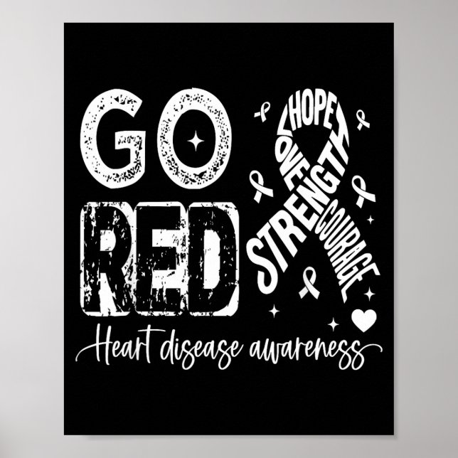 Póster Go Red – American Heart Disease Awareness In Febru (Frente)