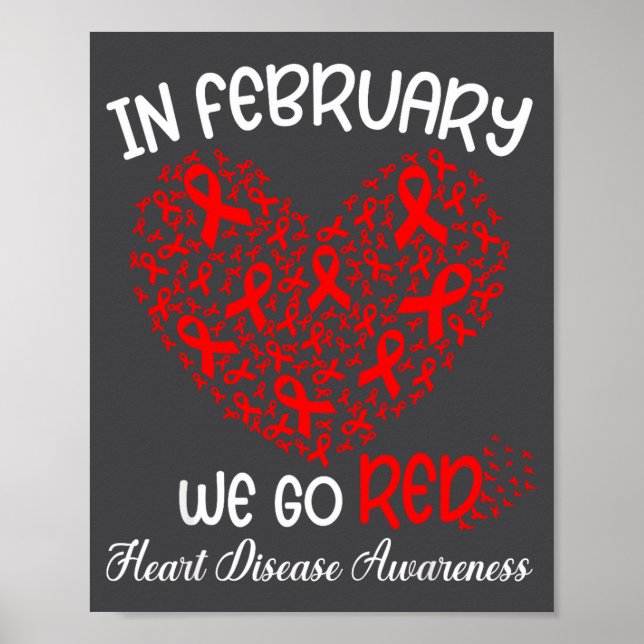 Póster Go Red - American Heart Month Awareness In Februar (Frente)