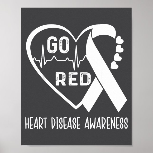 Póster Go Red - February American Heart Health Month Awar (Frente)