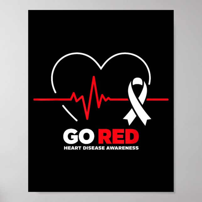 Póster Go Red For Women American Chd Heart Disease Month  (Frente)