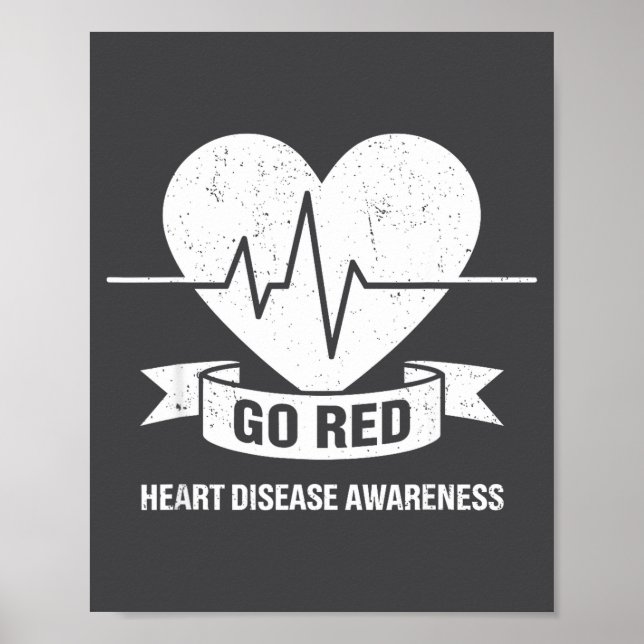 Póster Go Red For Women American Chd Heart Disease Month  (Frente)