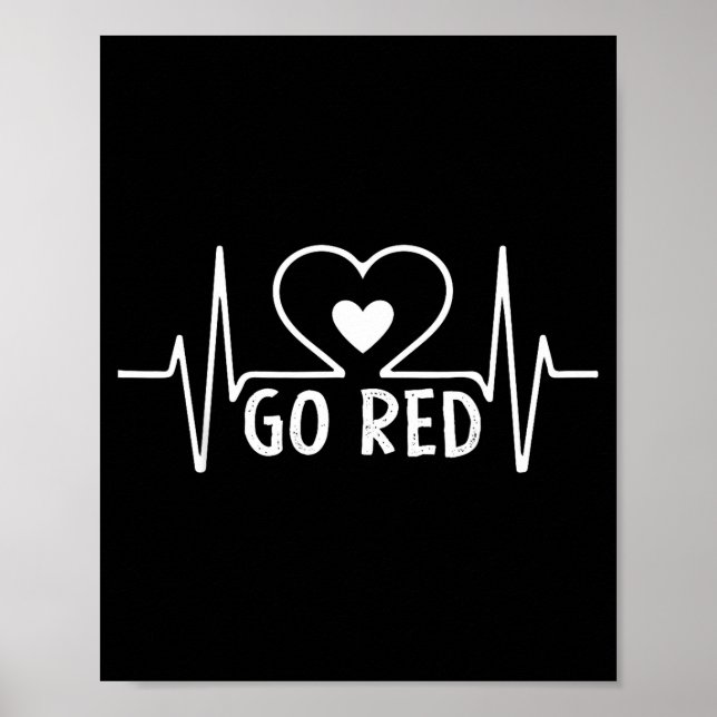 Póster Go Red For Women American Heart Disease Month Awar (Frente)