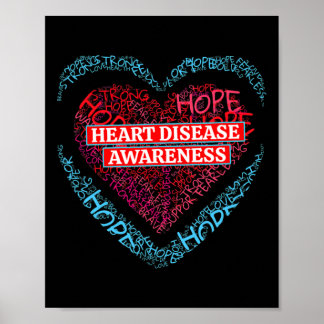 Póster Go Red Heart Disease Awareness For Men Women
