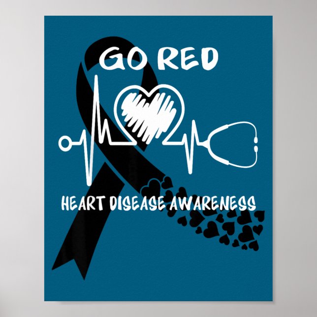 Póster Go Red Heart Disease Awareness Month  (Frente)