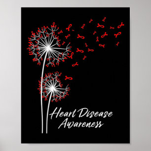 Póster Go Red Ribbon Heart Disease Awareness Mes