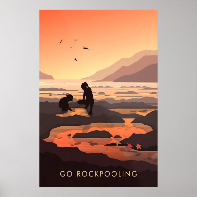 Póster Go Rockpooling Seaside Travel Poster (Frente)