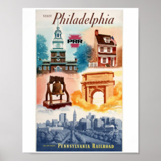 Póster Go To Phila.on The Pennsylvania Railroad