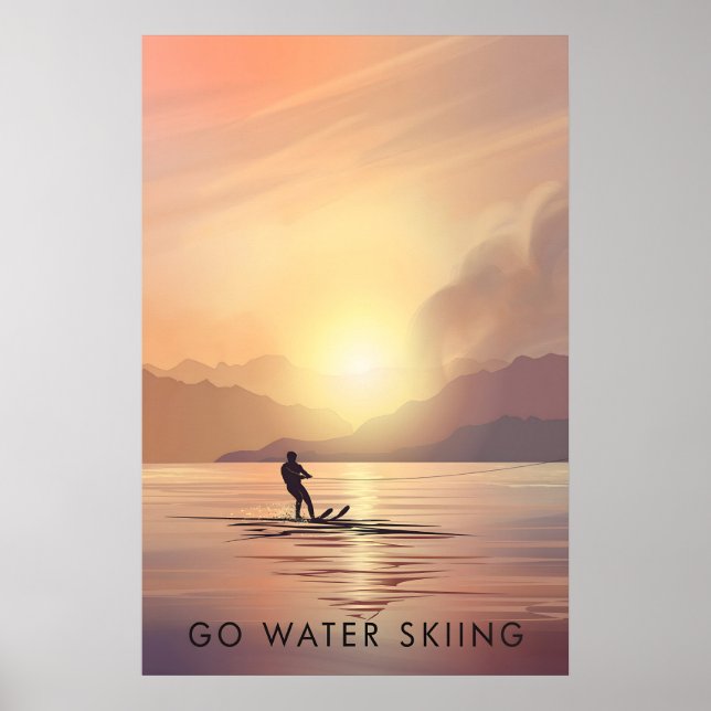 Póster Go Water Skiing Travel Poster (Frente)