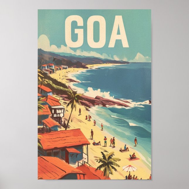 Póster Goa India Vintage Famous Travel Place (Frente)