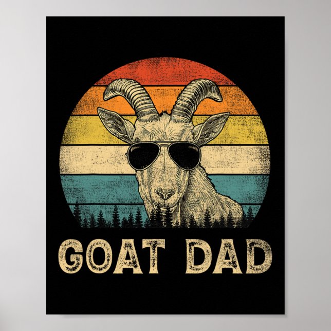 Póster Goat Dad Goat Amantes del Día del Padre (Frente)