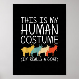 Póster Goat Halloween Human Costume