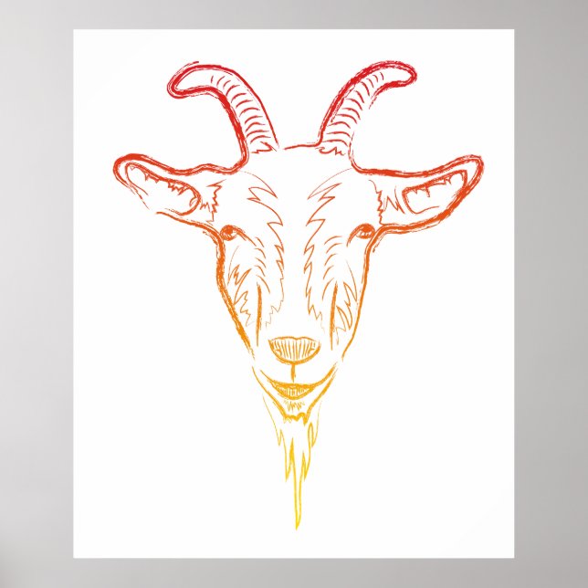 Póster goat illustration (Frente)