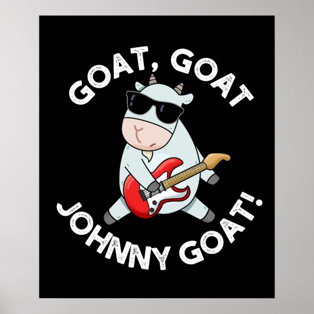 Póster Goat Johnny Goat Funny Animal Pun Dark BG (Frente)