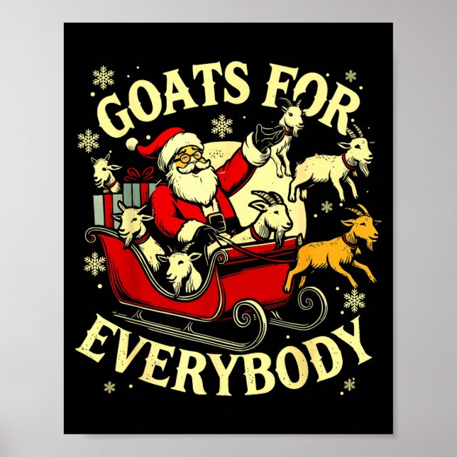 Póster Goats For Everybody Santa Funny Christmas Goat Mom (Frente)