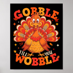 Póster Gobble Hasta Que Se Tiren Hombres Peregrinos Turco