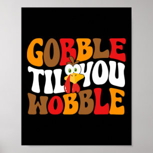 Póster Gobble hasta que tambalearás Retro caída de Turquí