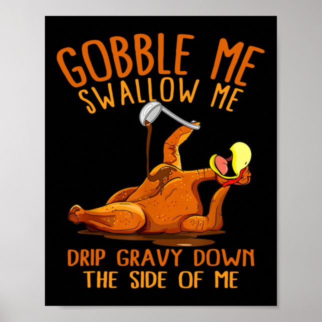 Póster Gobble Me El Día De Acción De Gracias Tragarme Cam (Frente)