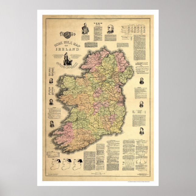 Póster Gobierno Autónomo de Irlanda, por Ballance 1893 (Frente)