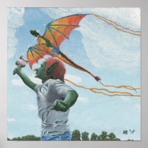 Póster Goblin Flagon Kite Fantasy Wall Art