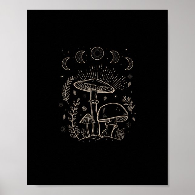 Póster Goblincore Aesthetic Academia Cottagecore Mushroom (Frente)