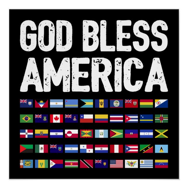 Póster God Bless America All Countries Latino Pride I (Anverso)