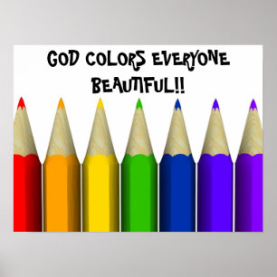 Póster GOD COLORS EVERYONE BEAUTIFUL!!... Religious poste