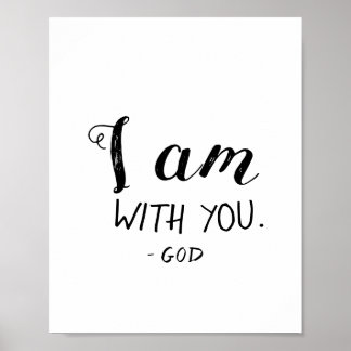 Póster God is With You I Am Christian Wall Art