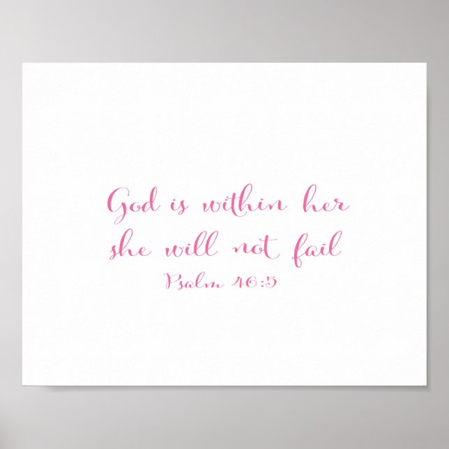 Póster God is within her she will not fail - pink (Frente)