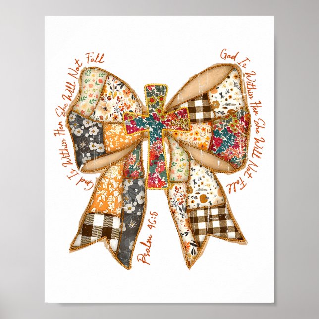 Póster God Is Within Her She Will Not Fall, Jesus, Christ (Frente)