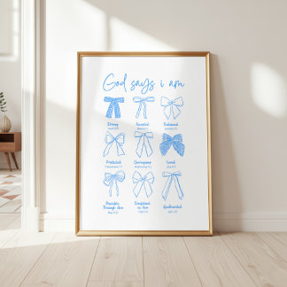 Póster God Says I am Christian Wall Art