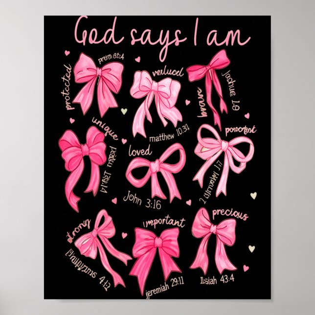 Póster God Says I Am Coquette Bow Coquette Bow Fall Valen (Frente)