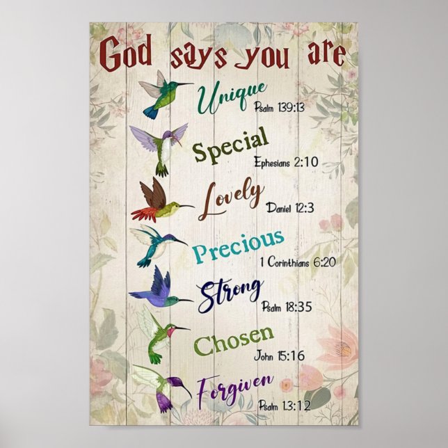 Póster God Says You Are Hummingbird (Frente)