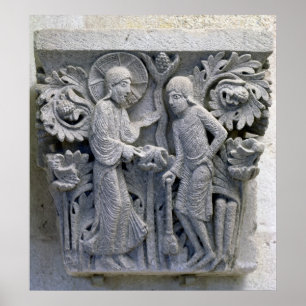 Póster God telling Adam to work the land