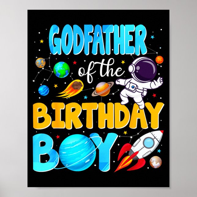 Póster Godfather Of The Birthday Boy Space Astronaut 1st  (Frente)