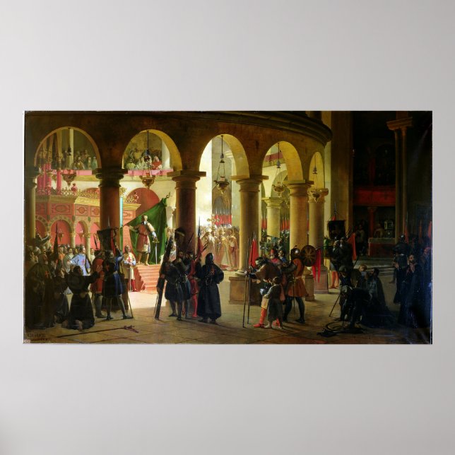 Póster Godfrey de Bouillon depositando sus trofeos (Frente)