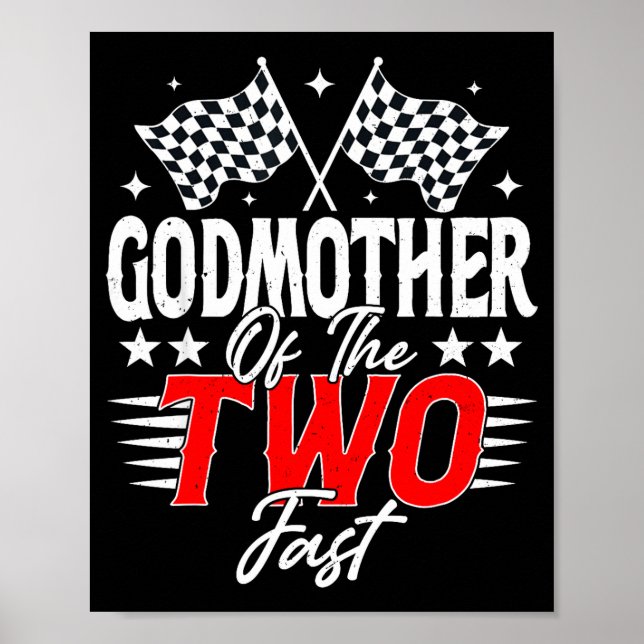 Póster Godmother Of The Two Fast Second Birthday Racing C (Frente)