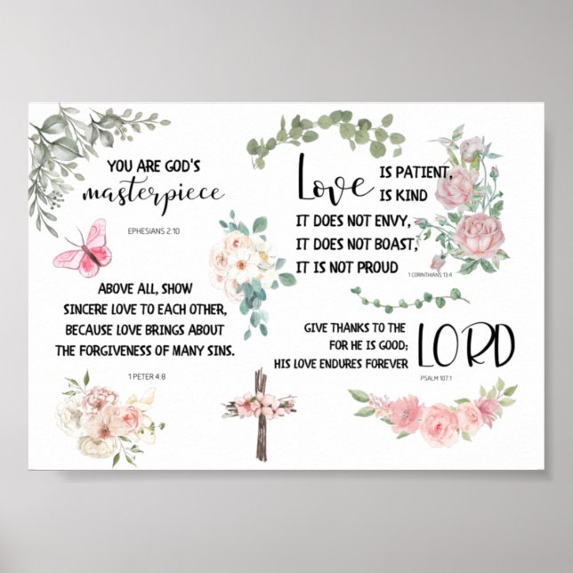 Póster God's Masterpiece Bible Verse Inspirational Phrase (Frente)