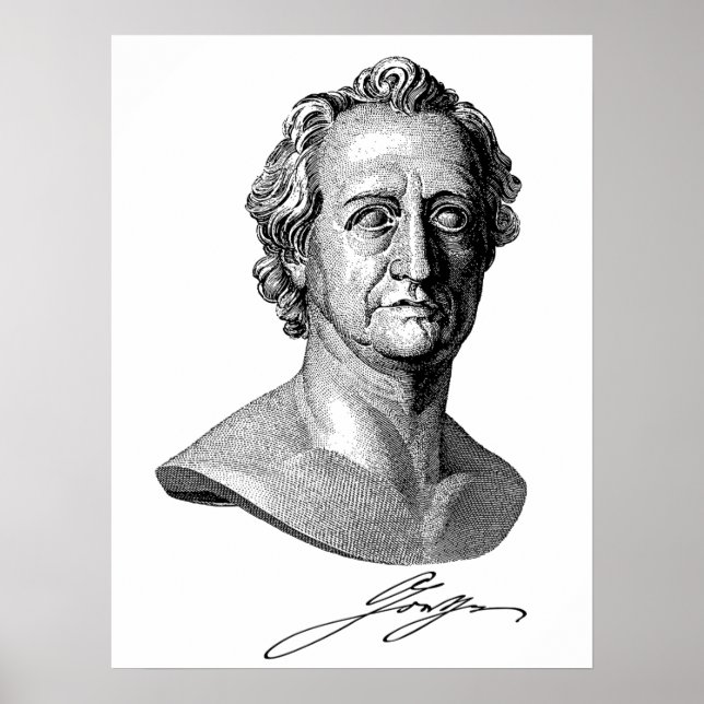 Póster Goethe Bust with Signature (Frente)