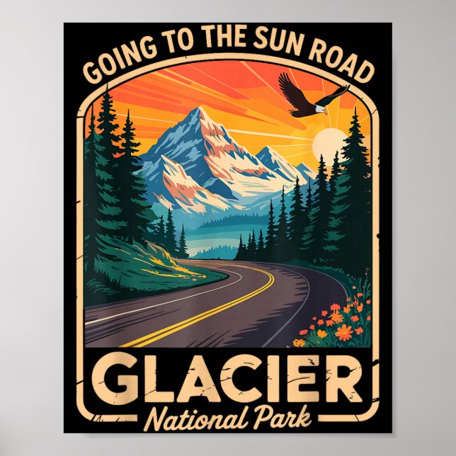 Póster Going To The Sun Road Shirt Montana T Shirt Glacie (Frente)