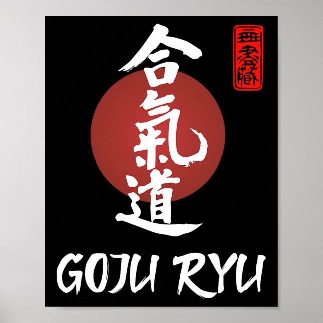 Póster Goju Ryu Karate Uniforme Goju Ryu Uniforme Calligr (Frente)