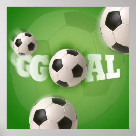 Póster Gol de fútbol de la pelota de fútbol - Poster
