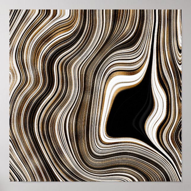 Póster Gold Agate Liquid Marble Liquid Art (Frente)