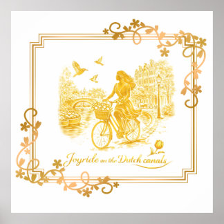 Póster Gold Amsterdam Arched Bridges Charm