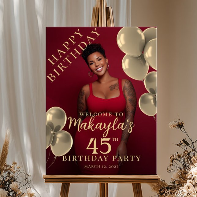 Póster Gold balloons photo birthday welcome (Subido por el creador)