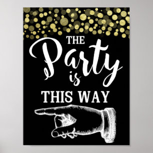 Póster GOLD & BlacK DE ESTA MANERA FINGER SEÑALANDO CONFI
