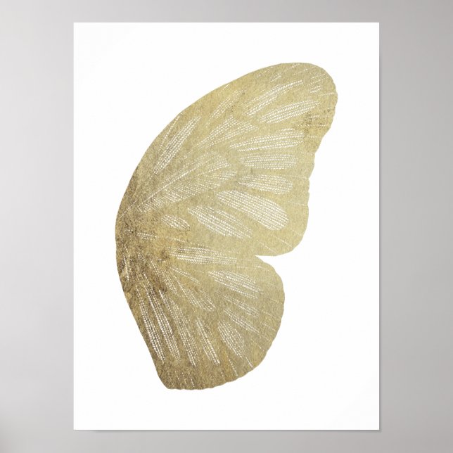 Póster Gold Butterfly Wing Illustration Poster (Frente)