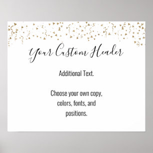 Póster Gold Confetti Casual Do It Yourself Festive Sign