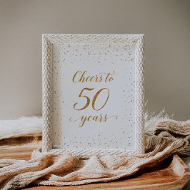 Póster Gold Confetti Cheers to 50 Years Poster - GAC25