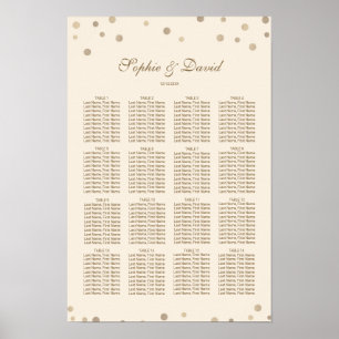 Póster Gold Confetti Love Champagne Boda