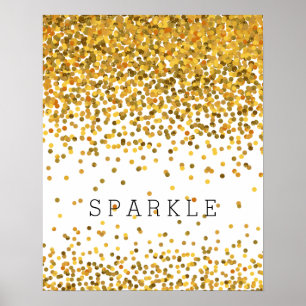 Póster Gold Confetti Sparkle